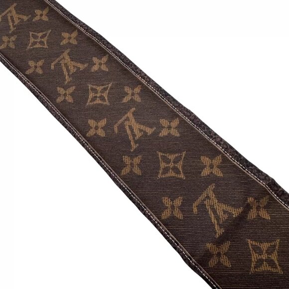 Authentic LOUIS VUITTON Bando New Denim Scarf M72396 Brown Silk #36635752 - Picture 8 of 12